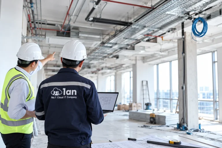 ทีม 1an สำรวจพื้นที่เพื่อออกแบบและวางระบบ Network Infrastructure สำหรับองค์กร