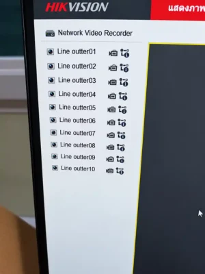 โซลูชัน Network Infrastructure - Enterprise WiFi หน้าจออินเทอร์เฟซโปรแกรม Hikvision NVR แสดงรายชื่อกล้อง IP Camera